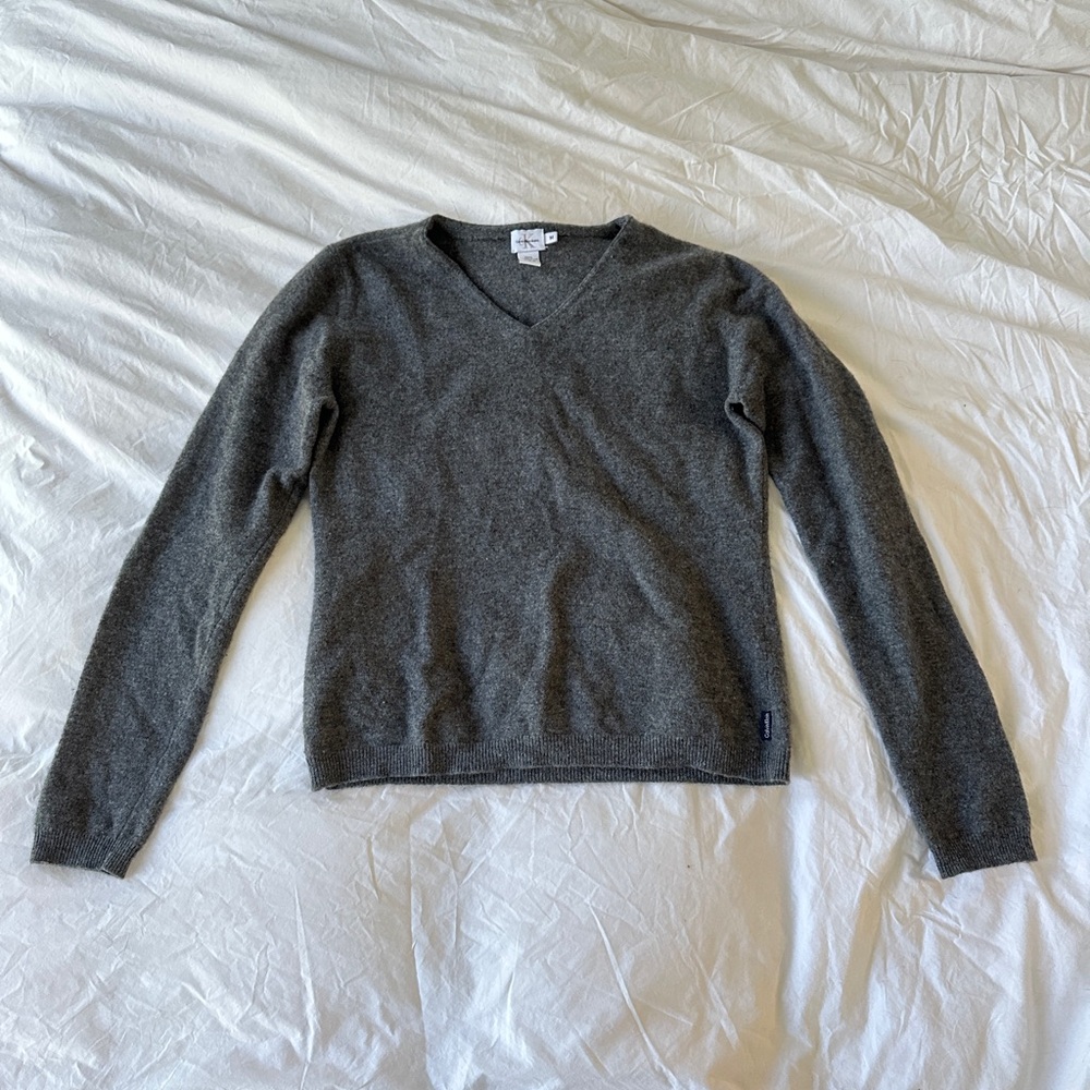 Vintage Calvin Klein Gray Wool Cashmere Sweater
